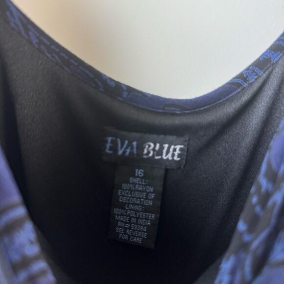 Eva Blue Dress Formal Beaded Y2K Vibes NWT 16 - Picture 9 of 13
